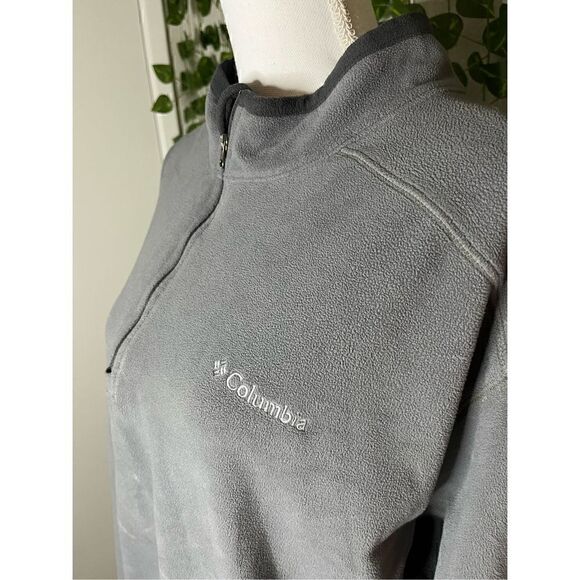 Columbia Gray Long Sleeve Mock Neck 3/4 Zip Pullover Fleece Jacket Size XXL - Picture 2 of 5